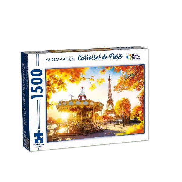 Quebra cabeça com 1500 peças carrossel de paris puzzle color